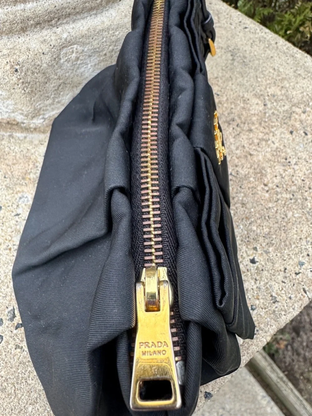 Prada Tessuto Nylon Bow Wristlet featuring a bow accent and gold tone hardware - Picture 7 of 16